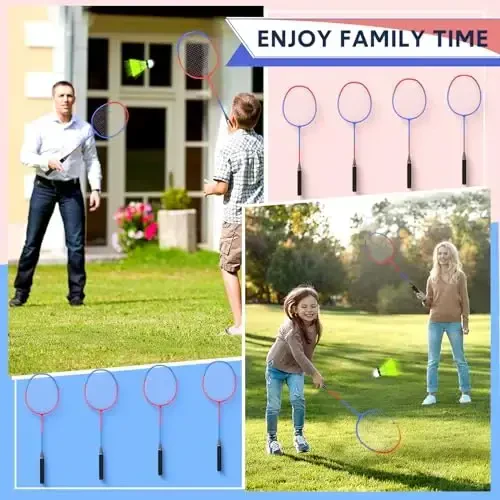Chitidr 12 Pack Badminton Rackets Set Including Badminton Racquets, Nylon Shuttlecocks and Carry Bag for Outdoor Backyard Games Beginners - 6