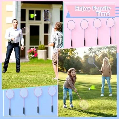 Chitidr 12 Pack Badminton Rackets Set Including Badminton Racquets, Nylon Shuttlecocks and Carry Bag for Outdoor Backyard Games Beginners - 5