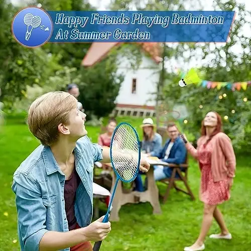 Chitidr 12 Pack Badminton Rackets Set Including Badminton Racquets, Nylon Shuttlecocks and Carry Bag for Outdoor Backyard Games Beginners - 3