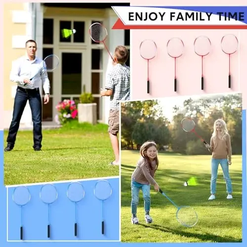 Chitidr 12 Pack Badminton Rackets Set Including Badminton Racquets, Nylon Shuttlecocks and Carry Bag for Outdoor Backyard Games Beginners - 5