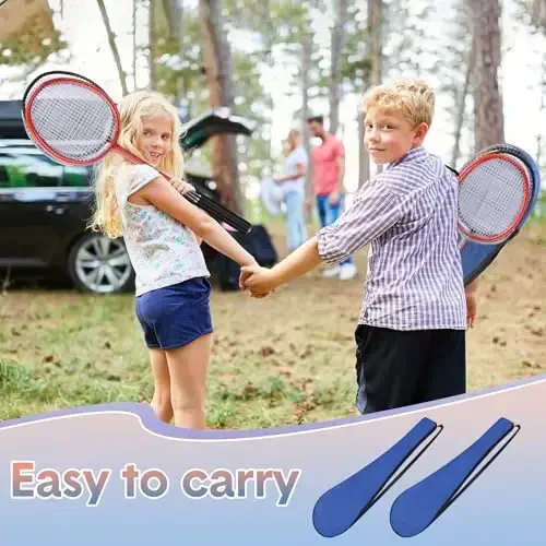 Chitidr 12 Pack Badminton Raketlari To'plami Badminton Raketkalari, Neylon Volanlari va Ochiq Havoda Hiyobon O'yinlari Boshlovchilari uchun Sumka bilan - 6