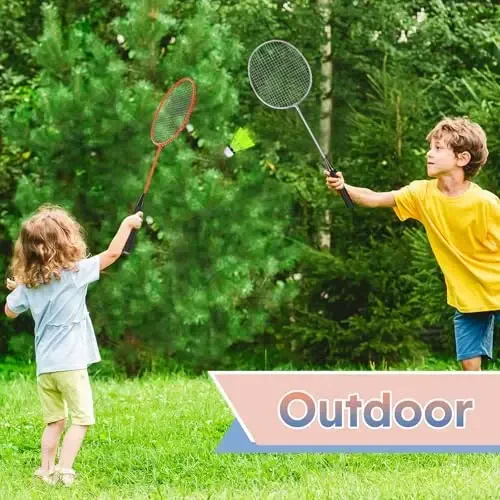 Chitidr 12 Pack Badminton Raketlari To'plami Badminton Raketkalari, Neylon Volanlari va Ochiq Havoda Hiyobon O'yinlari Boshlovchilari uchun Sumka bilan - 7