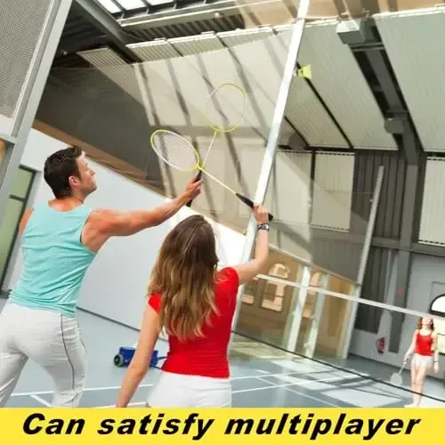 Chitidr 12 Pack Badminton Raketlari To'plami, Badminton Raketlari, Neylon Volanlari va Ochiq Havodagi Hovli O'yinlari Boshlovchilari uchun Sumka bilan. - 5