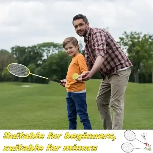 Chitidr 12 Pack Badminton Raketlari To'plami, Badminton Raketlari, Neylon Volanlari va Ochiq Havodagi Hovli O'yinlari Boshlovchilari uchun Sumka bilan. - 6