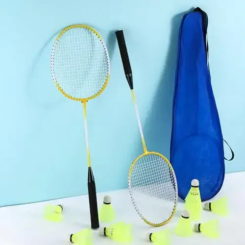 Chitidr 12 Pack Badminton Raketlari To'plami, Badminton Raketlari, Neylon Volanlari va Ochiq Havodagi Hovli O'yinlari Boshlovchilari uchun Sumka bilan. - 7