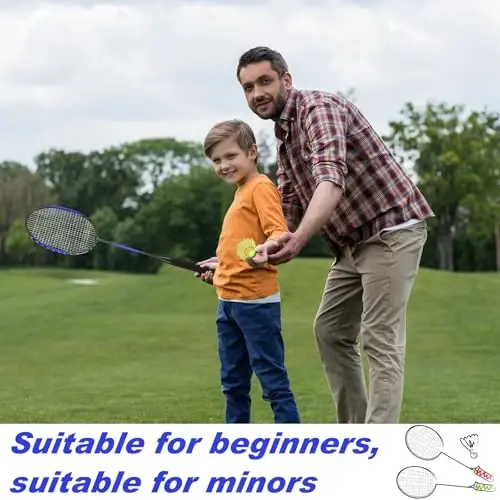 Chitidr 12 Pack Badminton Rackets Set Including Badminton Racquets, Nylon Shuttlecocks and Carry Bag for Outdoor Backyard Games Beginners - 5