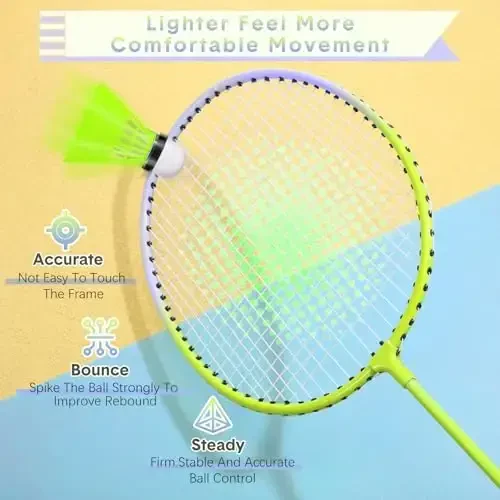 Chitidr 12 Pack Badminton Rackets Set Including Badminton Racquets, Nylon Shuttlecocks and Carry Bag for Outdoor Backyard Games Beginners - 4