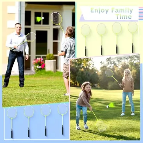 Chitidr 12 Pack Badminton Rackets Set Including Badminton Racquets, Nylon Shuttlecocks and Carry Bag for Outdoor Backyard Games Beginners - 5