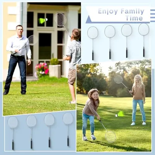 Chitidr 12 Pack Badminton Rackets Set Including Badminton Racquets, Nylon Shuttlecocks and Carry Bag for Outdoor Backyard Games Beginners - 5