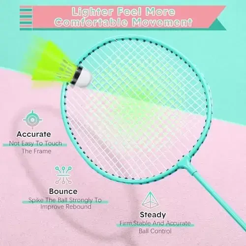 Chitidr 12 Pack Badminton Rackets Set Including Badminton Racquets, Nylon Shuttlecocks and Carry Bag for Outdoor Backyard Games Beginners - 4