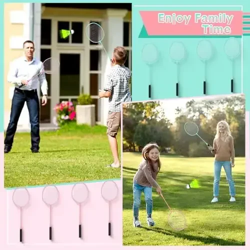 Chitidr 12 Pack Badminton Rackets Set Including Badminton Racquets, Nylon Shuttlecocks and Carry Bag for Outdoor Backyard Games Beginners - 6