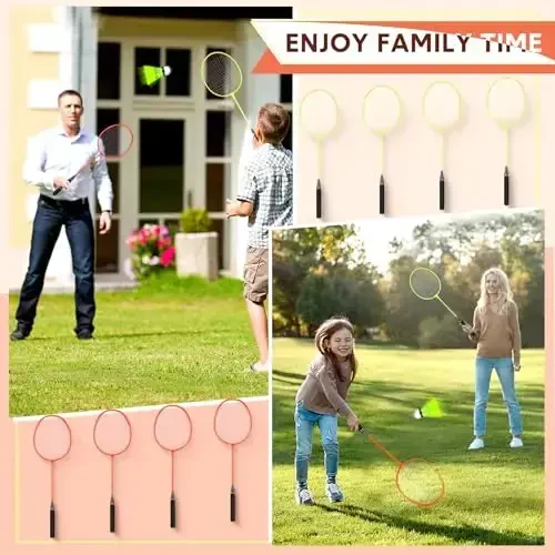 Chitidr 12 Pack Badminton Rackets Set Including Badminton Racquets, Nylon Shuttlecocks and Carry Bag for Outdoor Backyard Games Beginners - 6