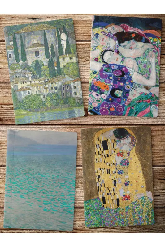 Chizgisiz Daftar, Klimt Notebook 4 Adet, Aqıl Daftari, San'at Not Daftari, 64 Sahifa 14*21sm-Klimt - 1