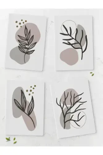 Chizgisiz Daftar To‘plami - Botanik Gul - 4 ta - 14cm*20cm - 64 Sahifa - Jigarrang - 1