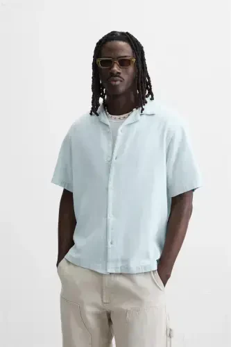 Chiziqli jakarli ko'ylak - Ochiq ko'k - ZARA (1)