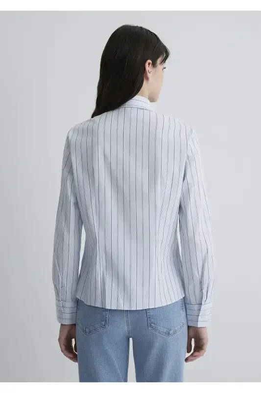 Chiziqli ko'k ko'ylak Regular Fit / Oddiy bichim 121 - 5