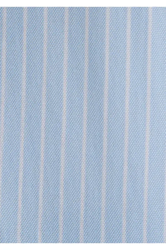 Chiziqli ko'k ko'ylak Slim Fit / Tor Kesim 0211404-8 - 6