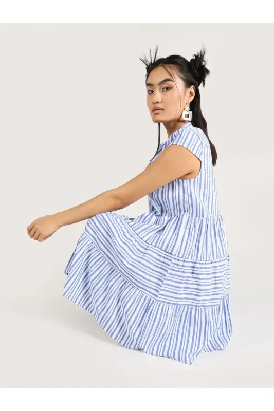 Chiziqli ko'k libos (Regular Fit) - 3