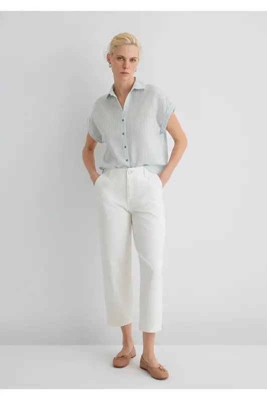 Chiziqli ko'ylak Loose Fit / Keng bichim 1210445 - 2
