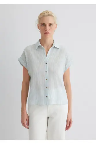 Chiziqli ko'ylak Loose Fit / Keng bichim 1210445 - 3