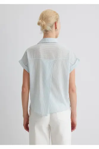 Chiziqli ko'ylak Loose Fit / Keng bichim 1210445 - 4