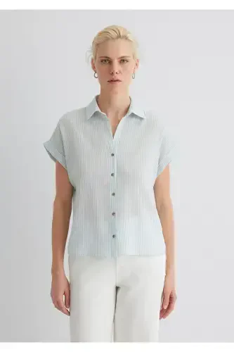 Chiziqli ko'ylak Loose Fit / Keng bichim 1210445 - 3