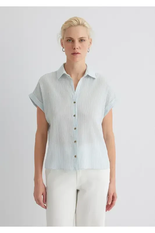 Chiziqli ko'ylak Loose Fit / Keng bichim 1210445 - 3