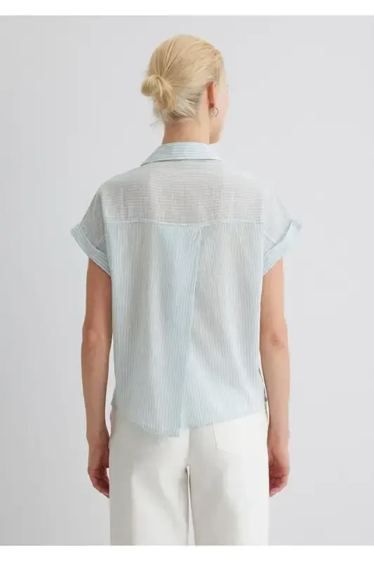 Chiziqli ko'ylak Loose Fit / Keng bichim 1210445 - 4