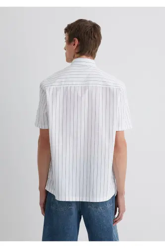 Chiziqli kulrang ko'ylak Regular Fit / Oddiy bichim 0211 - 5