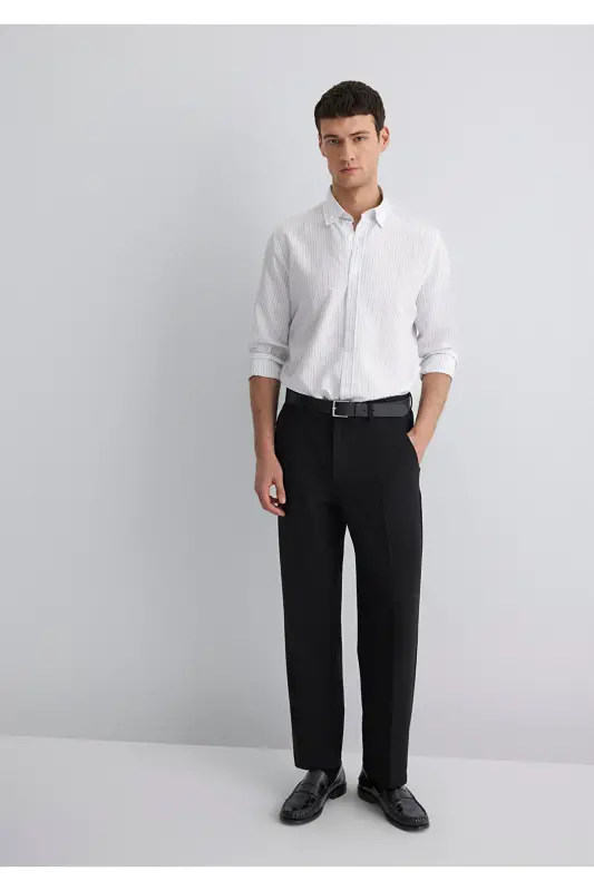 Chiziqli oq ko'ylak Regular Fit / Oddiy kesim 02 - 3