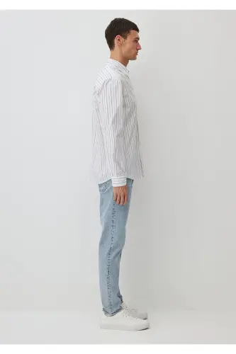 Chiziqli oq ko'ylak Regular Fit / Oddiy Kesim 02 - 3