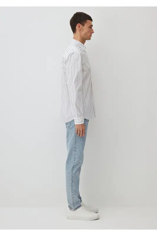 Chiziqli oq ko'ylak Regular Fit / Oddiy Kesim 02 - 3