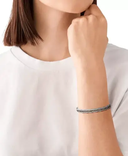 Chocolate Diamond & Nude Diamond Scalloped Bangle Bracelet (1-7/8 ct. t.w.) in 14k White Gold (Also Available in Rose Gold and Yellow Gold)-Rose Gold - 4