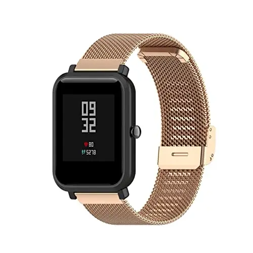 Chofit Metal Mesh Stainless Steel Band Compatible with Amzhero IDW13/IDW16/IDW19/Runfit-2 Watch Bands for Women&Men Wristbands Bracelet Strap Loop Replacement Bands - 3