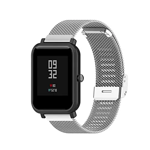 Chofit Metal Mesh Stainless Steel Band Compatible with Amzhero IDW13/IDW16/IDW19/Runfit-2 Watch Bands for Women&Men Wristbands Bracelet Strap Loop Replacement Bands - 2