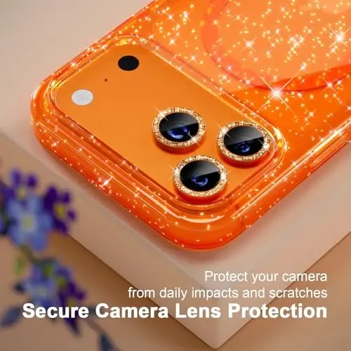 Choice Magnetic for iPhone 17 Pro Max Case Compatible with MagSafe, Women Cute Glitter Sparkly Phone Case with Diamond Camera Lens Protectors, Military-Grade Drop Protection 6.9