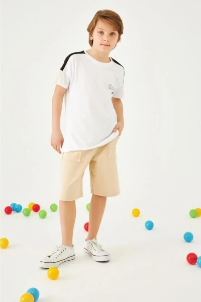 Choıces Printed Short Sleeve Boys Shorts Set - Modazone (1)