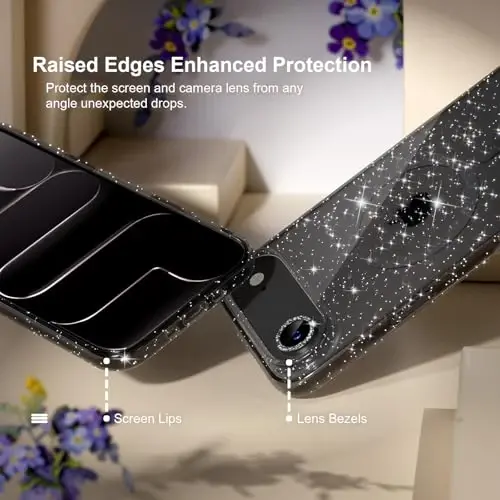 Choiche Magnetic for iPhone 17 Air Case Compatible with MagSafe, Women Cute Glitter Sparkly Phone Case with Diamond Camera Lens Protectors, Military-Grade Drop Protection 6.5