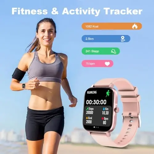 Choiknbo Ayollar uchun Smart Soat Android/iOS Telefonlar uchun Fitness Tracker Soati, Yurak urishi/Uyqu Monitori, Qadam Hisoblagichi, Suv o'tkazmaydigan Smart Soatlar bilan faoliyat kuzatuvchilari va Smartwatchlar - CHOIKNBO (1)