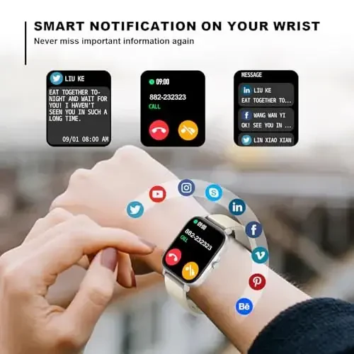 Choiknbo Smart Fitness Tracker Watch with Heart Rate Monitor, Activity Tracker with Pedometer, Sleep Monitor, Calories & Step Counter, Waterproof Smart Watch for Women Men Fitness Watch for Sports - 4