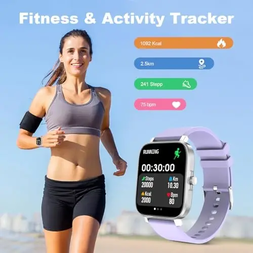 Choiknbo yurak urish tezligini kuzatuvchi, pedometrli faollikni kuzatuvchi, uyqu monitori, kaloriyalar va qadam hisoblagichi, ayollar va erkaklar uchun suv o'tkazmaydigan fitnes soati sport uchun aqlli fitnes-treker soati - CHOIKNBO (1)