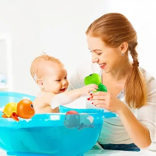 Cho'milish o'yinchoqlari, 1-3 yoshli bolalar uchun 6 dona suzuvchi toshbaqa chaqaloq cho'milish o'yinchoqlari, 1 yoshli o'g'il qiz sovg'alari uchun suv havzasi suzuvchi o'yinchoqlar, go'daklar uchun vannalar uchun o'yinchoqlar - 5