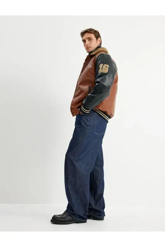 Cho'ntakli batafsil paxtalik keng super baggy jinsi shim - 3