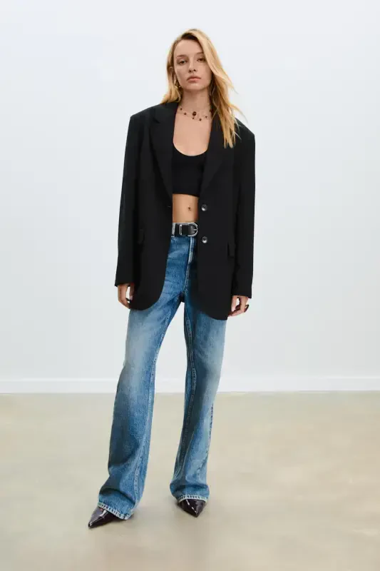 Cho'ntakli keng blazer - 1