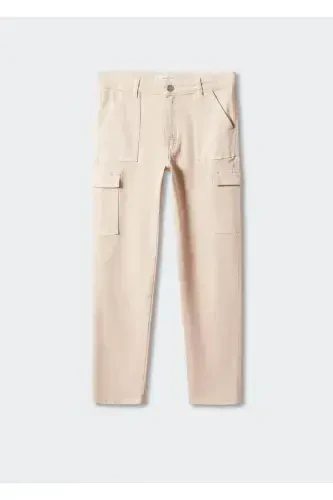 Cho'ntakli yuk jinsi shim - Bej - 3