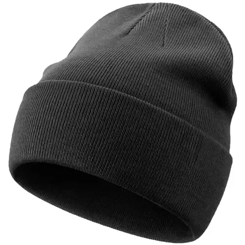 choshion 100% Cotton Beanie Hats for Women Men Winter Soft Warm Knit Cuffed Hats Fisherman Beanie Skull Cap Unisex 