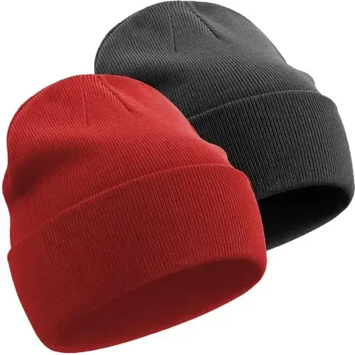 choshion 100% Cotton Beanie Hats for Women Men Winter Soft Warm Knit Cuffed Hats Fisherman Beanie Skull Cap Unisex - 2