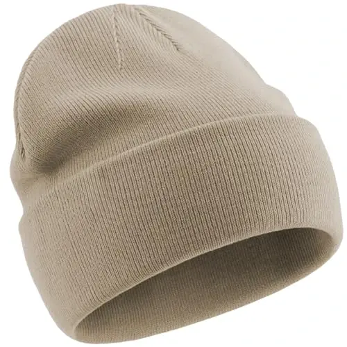 choshion 100% Cotton Beanie Hats for Women Men Winter Soft Warm Knit Cuffed Hats Fisherman Beanie Skull Cap Unisex - 1