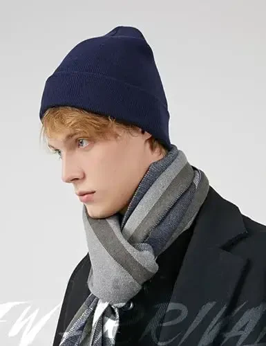 choshion 100% Cotton Beanie Hats for Women Men Winter Soft Warm Knit Cuffed Hats Fisherman Beanie Skull Cap Unisex - 4