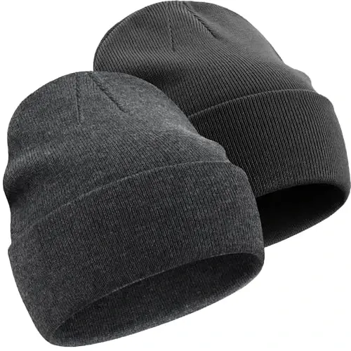 choshion 100% Cotton Beanie Hats for Women Men Winter Soft Warm Knit Cuffed Hats Fisherman Beanie Skull Cap Unisex 